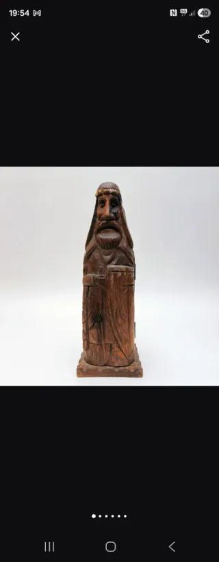 Guardabotellas madera tallado vintage