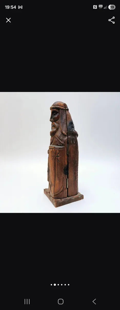 Guardabotellas madera tallado vintage