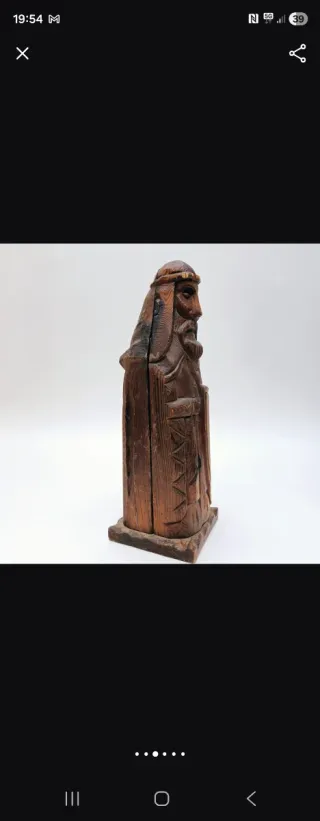 Guardabotellas madera tallado vintage