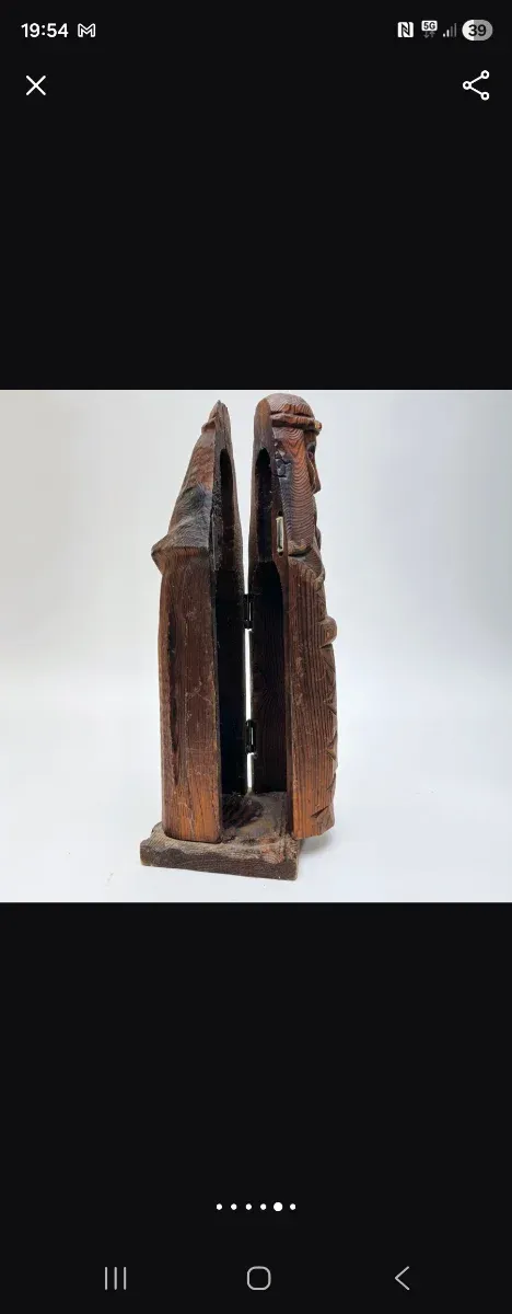 Guardabotellas madera tallado vintage