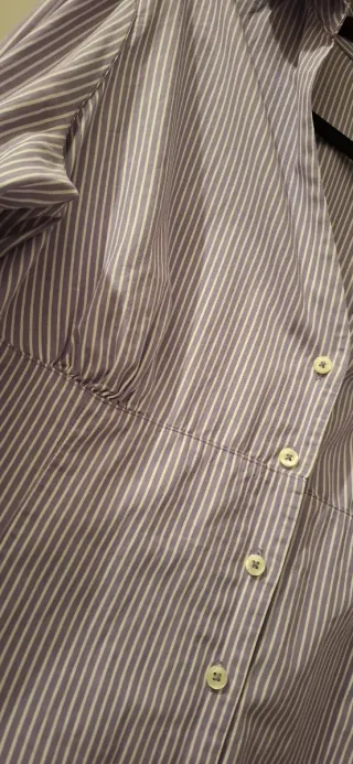 Camicia vintage a righe lilla