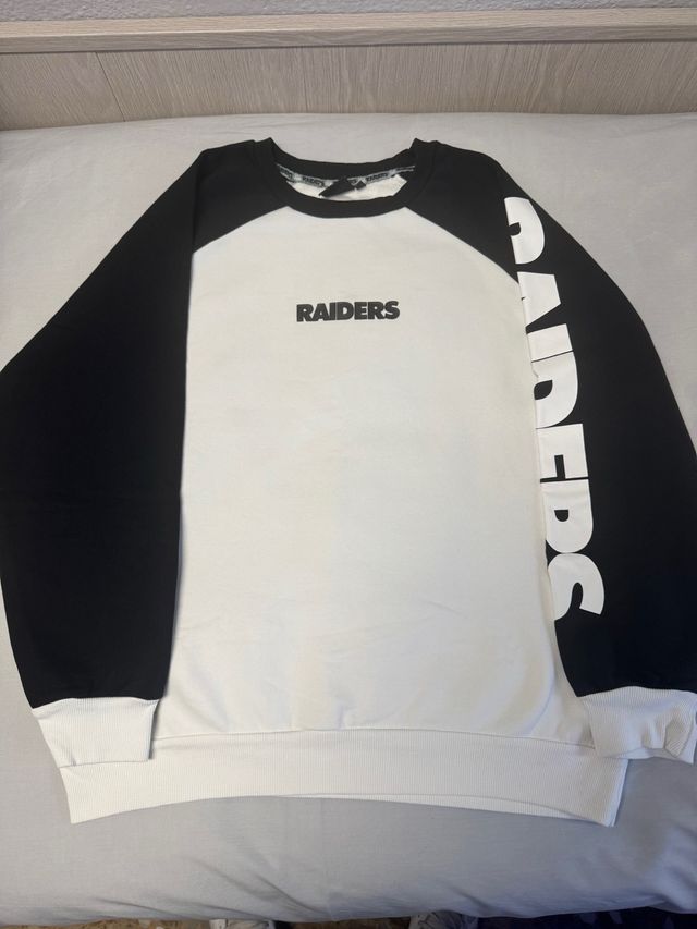 Sudadera Raiders NFL Negra y Blanca