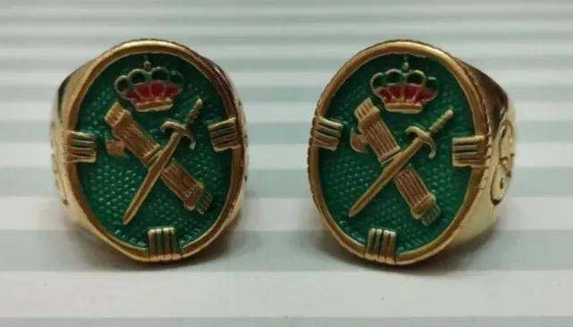 REBAJADO. SELLO ANILLO BAÑO ORO G. CIVIL