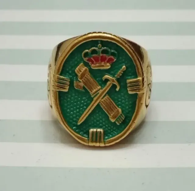 REBAJADO. SELLO ANILLO BAÑO ORO G. CIVIL