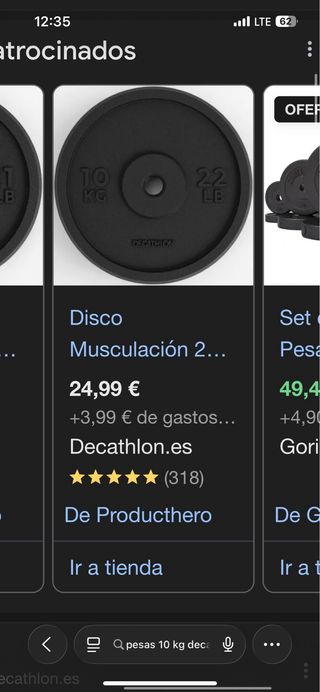 Disco de pesa 10 kg