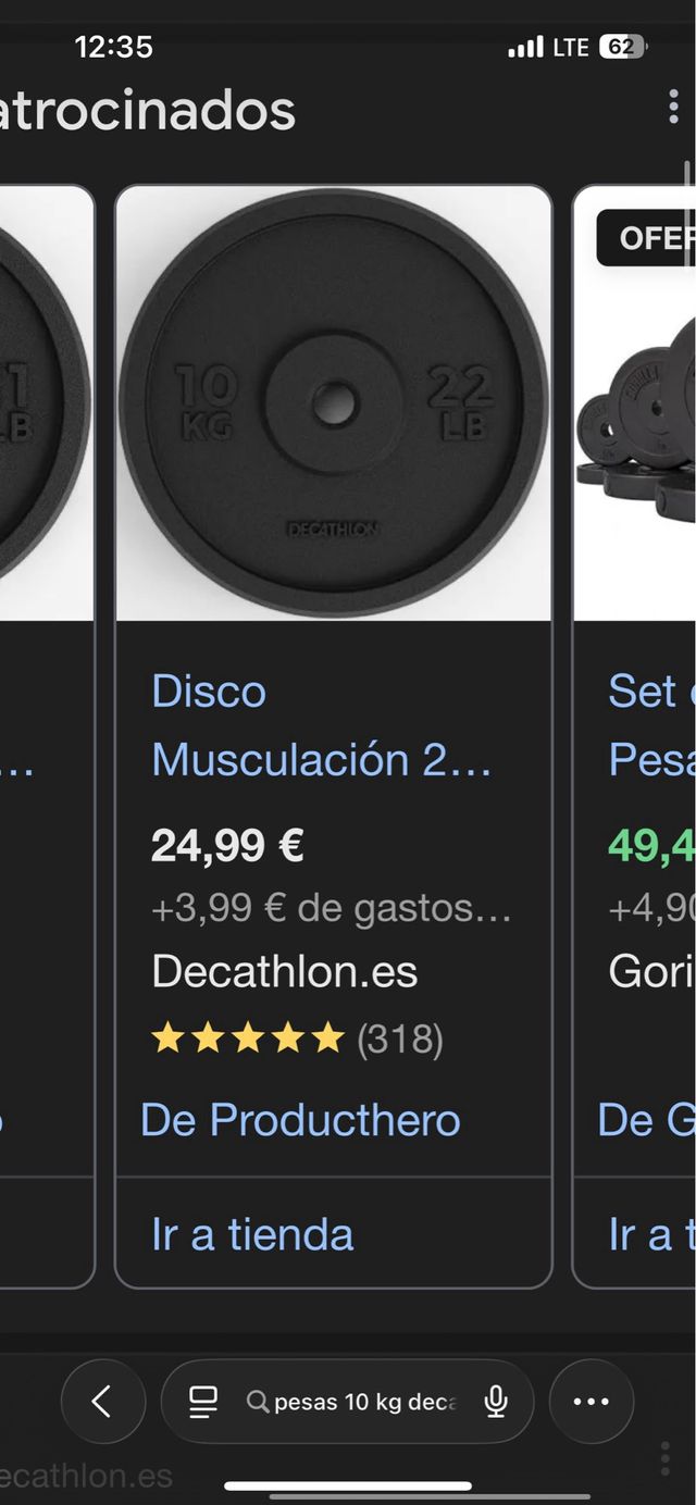 Disco de pesa 10 kg