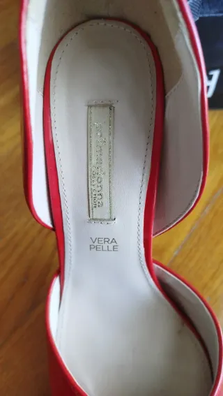 Scarpe donna rosse con tacco e plateau Tg. 39