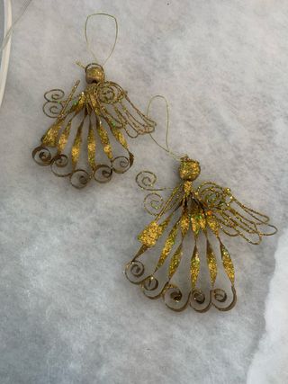 2 Decorazioni Natalizie Angelo Oro