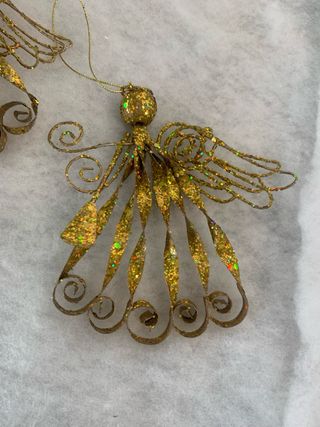 2 Decorazioni Natalizie Angelo Oro