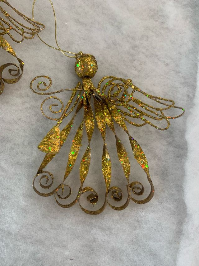 2 Decorazioni Natalizie Angelo Oro