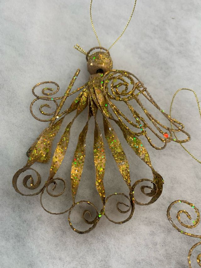 2 Decorazioni Natalizie Angelo Oro