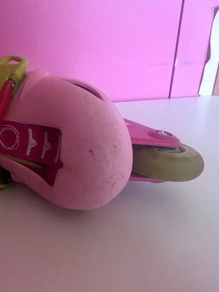 Set Patines y Protecciones Niña Rosa Talla 26-28