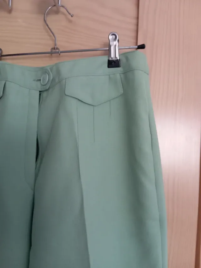 Pantalones anchos vintage hombre 70s verde
