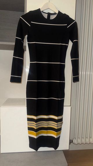 Abito longuette aderente a righe