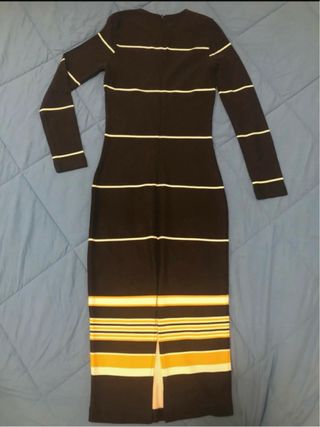 Abito longuette aderente a righe