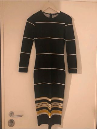 Abito longuette aderente a righe