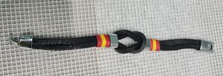 Pulsera de cuero negra con nudo España NUEVA