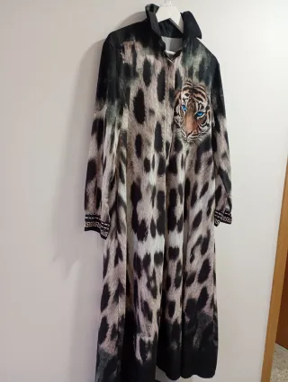 Vestido largo estampado tigre talla única