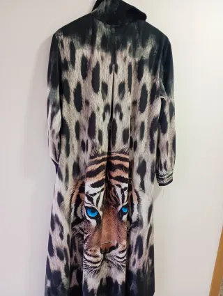 Vestido largo estampado tigre talla única