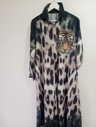 Vestido largo estampado tigre talla única