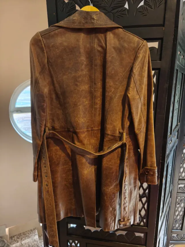 Abrigo Cuero Mujer SWL Marrón