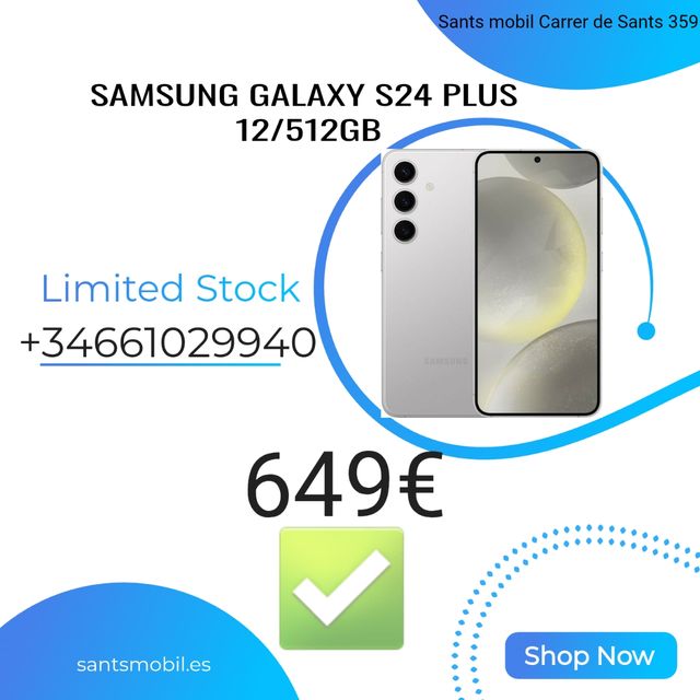 Samsung Galaxy S24 plus 12/512GB GREY SEMI NUEVO