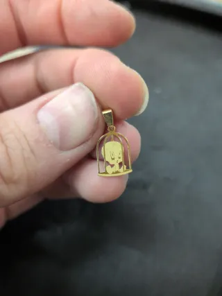 Colgante Piolín en Jaula Oro 18k
