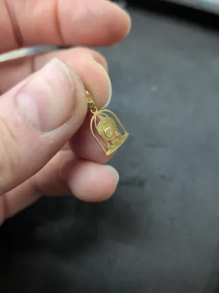 Colgante Piolín en Jaula Oro 18k
