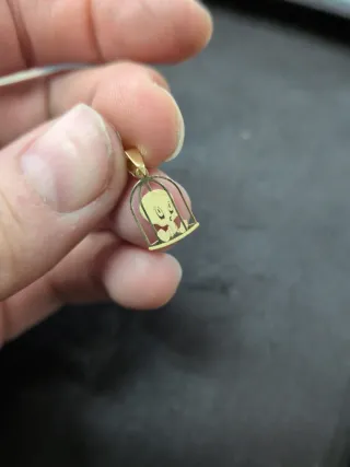 Colgante Piolín en Jaula Oro 18k