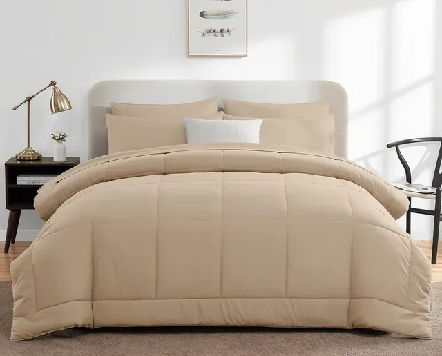 5 piezas de cama 190 tamaño king color beige