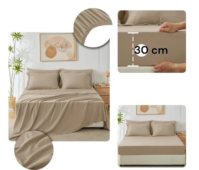 5 piezas de cama 190 tamaño king color beige