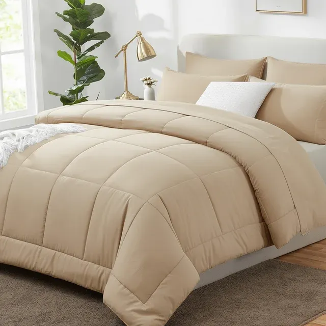 5 piezas de cama 190 tamaño king color beige