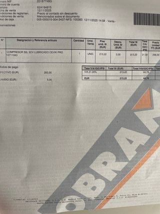 Compresor de aire Cevik Pro50vz 50L 3CV