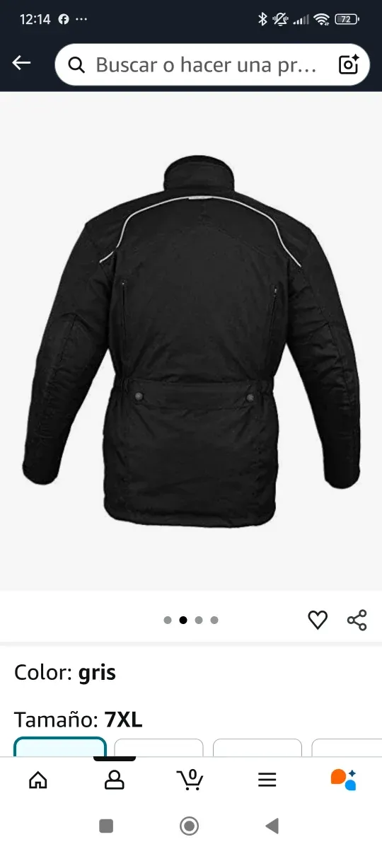 Chaqueta Moto Hombre Gris Talla 7XL