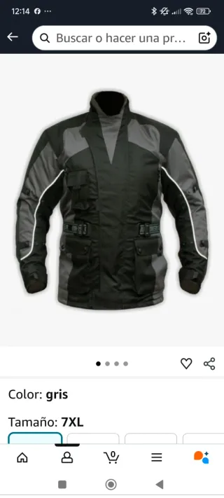 Chaqueta Moto Hombre Gris Talla 7XL