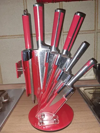Set coltelli cucina rossi