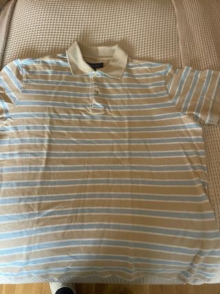 Polo Massimo Dutti Rayas Beige/Azul Talla XL