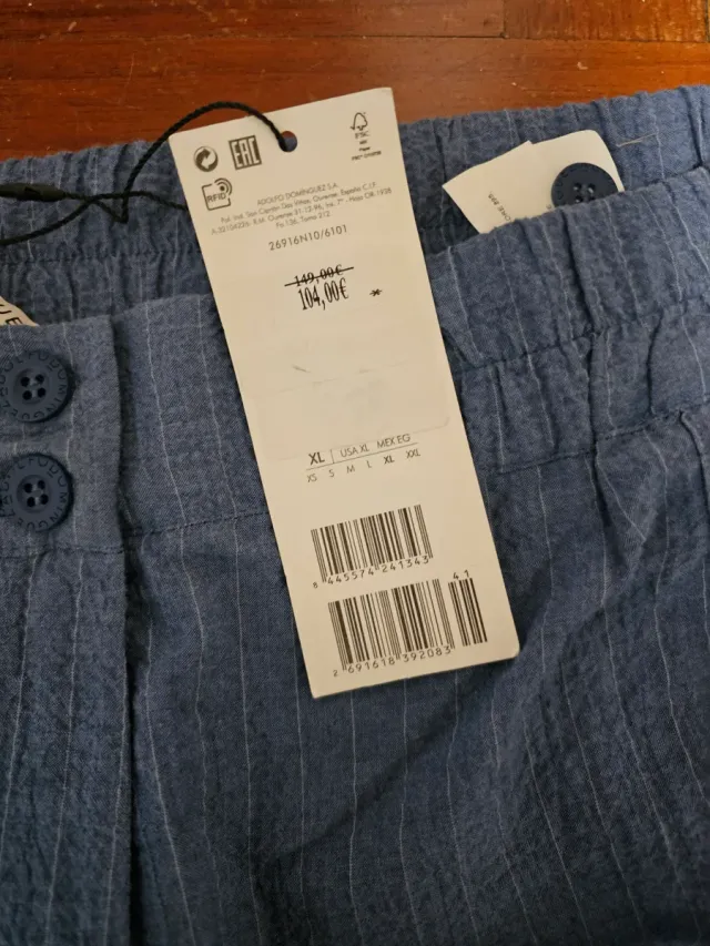 Pantalón Adolfo Domínguez T. XL Azul