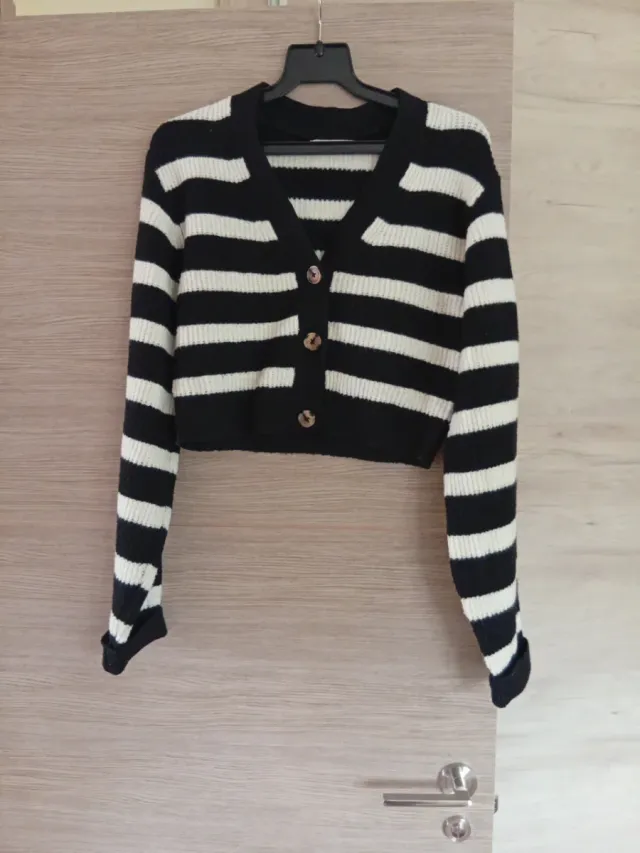 Chaqueta de rayas blanco y negro