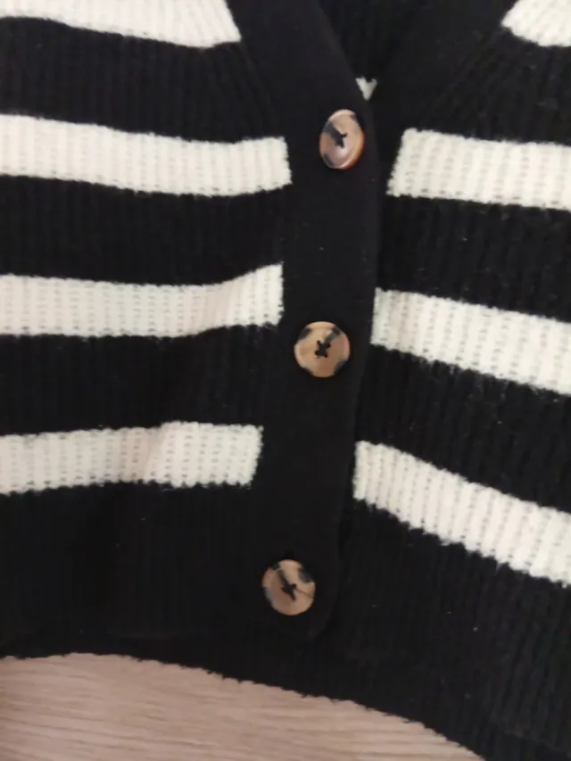 Chaqueta de rayas blanco y negro