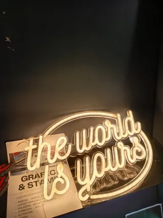 Scritta LED Neon The world Is yours