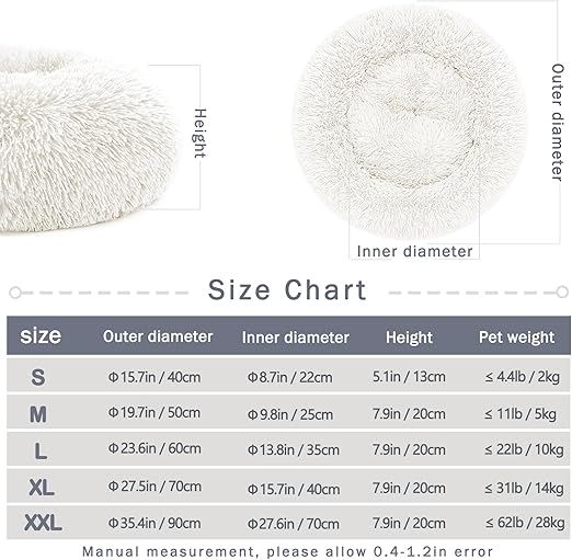 Cama para mascotas redonda y suave