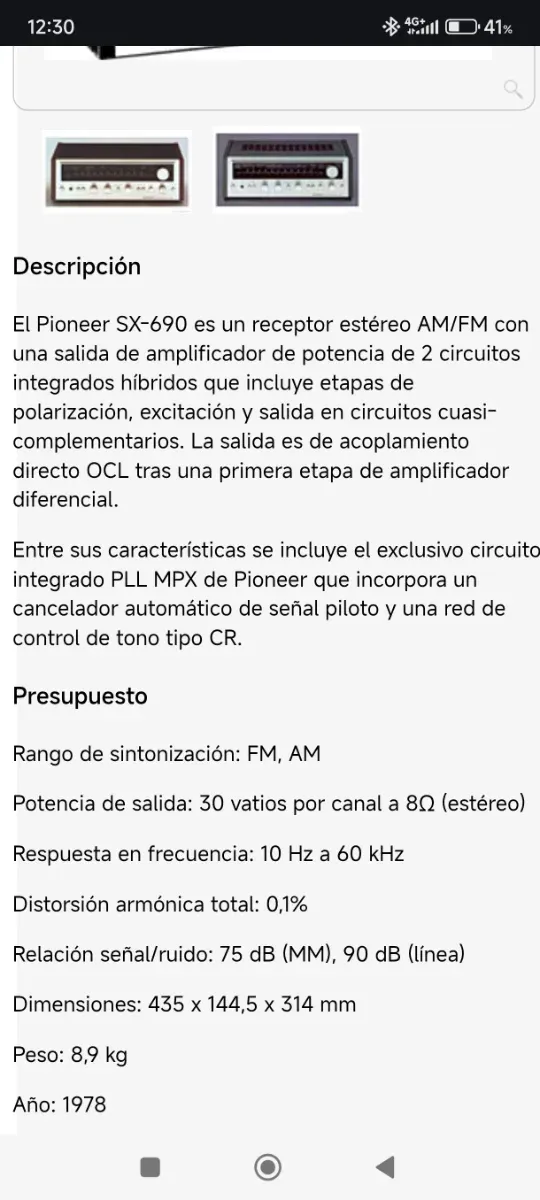 RICEVITORE PIONEER SX690