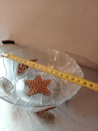 Tigela de vidro texturado com desenhos