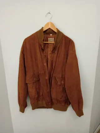 Chaqueta bomber ante hombre piel auténtica