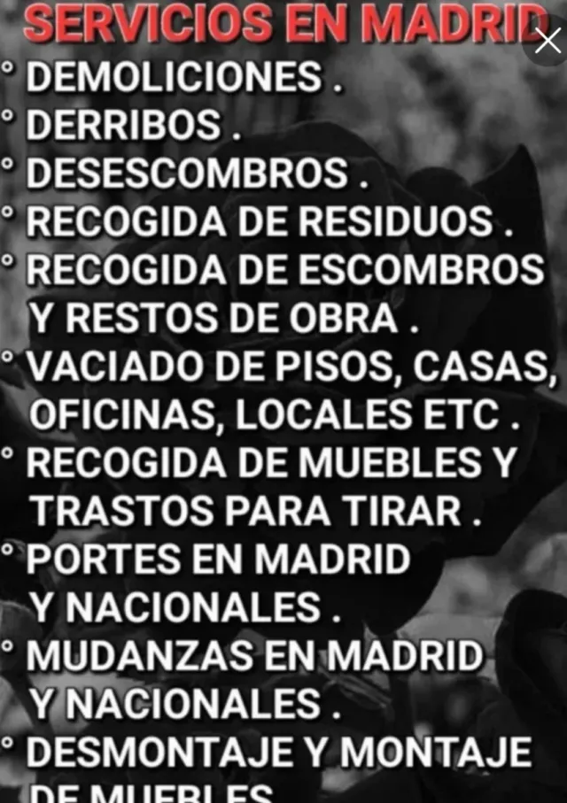 Portes y recogida de escombros