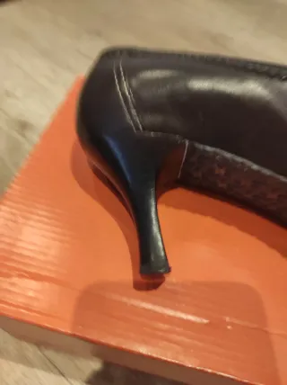 Zapatos Geox Piel Tacón Hebilla Negro