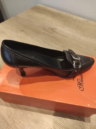Zapatos Geox Piel Tacón Hebilla Negro