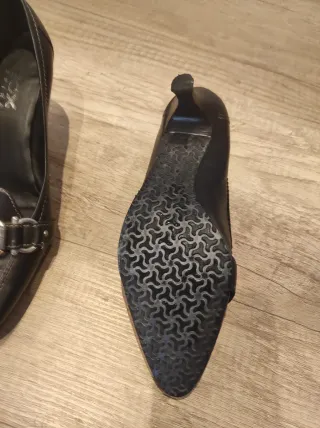 Zapatos Geox Piel Tacón Hebilla Negro