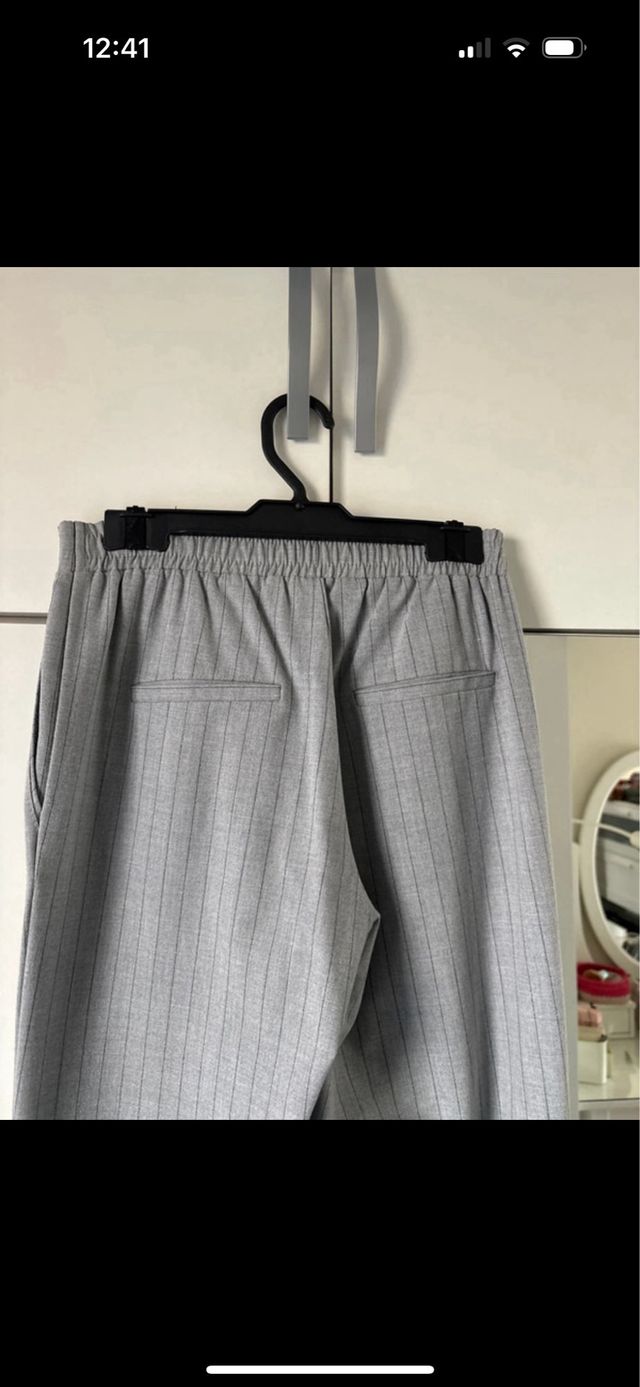 Pantalones grises tiro alto talla S